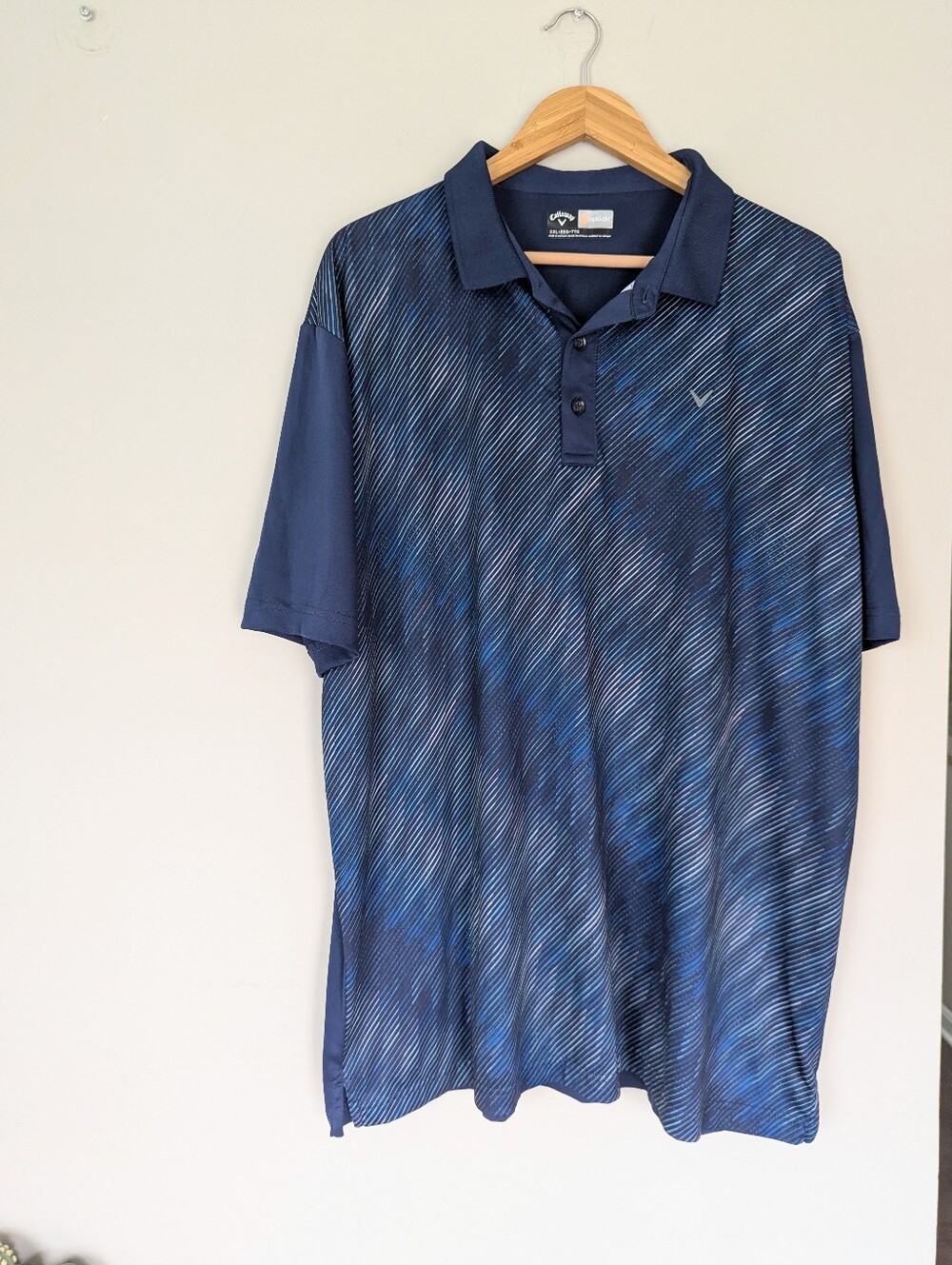 Callaway Golf Men's Opti-Dry Polo Shirt Navy Blue Patterned Size XXL